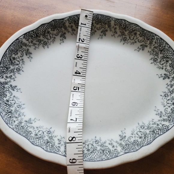 Shenango Vintage China 11x9 Oval Decorative Serving Dish Made In USA New Castle - Picture 3 of 11